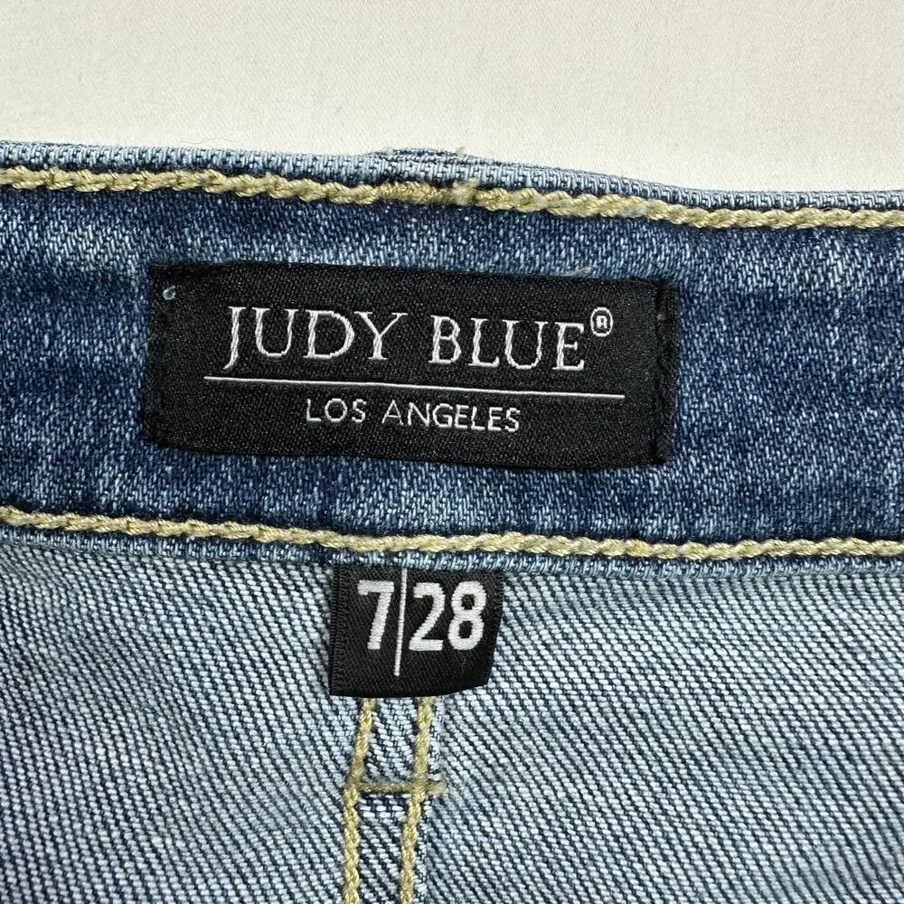 Judy Blue Jeans Womens 28 Rock Springs Mid Rise Boot Cut Western Bohemian Boho